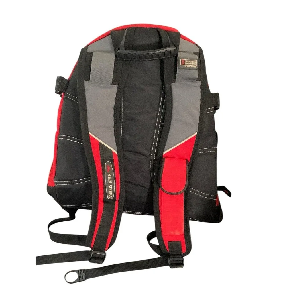 High Sierra Fatboy Multi-Compartment Backpack Red, Gray and Black